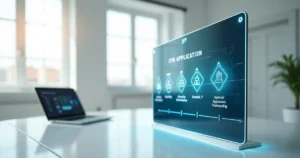 Transparent touchscreen showing an online ITIN application workflow